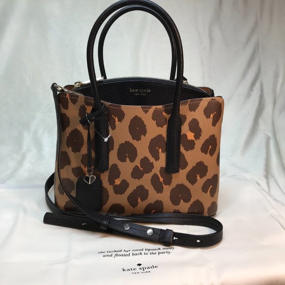 NWOT Authentic Kate Spade Margaux Leopard Medium Leather Convertible Crossbody - Picture 2 of 9